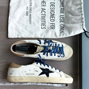 Golden Goose White and Blue Men's Sneakers 42EU
